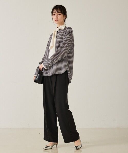 qualite（カリテ）の「【セットアップ対応】センタープレスストレートパンツ/秋服/冬服/オフィスカジュアル（その他パンツ・レディース・ブラック/モカ・36/38）」の20枚目の写真