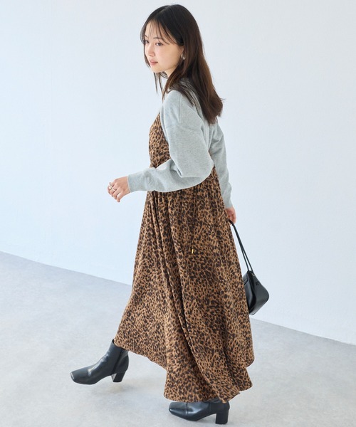 LAVEANGE(ラビアンジェ)の「レオパードキャミワンピース│大人レオパード/こなれ感/コーデの主役/大人カジュアル(ワンピース・レディース・ブラウン・4L/5L/M/LL/3L)」の18枚目の写真