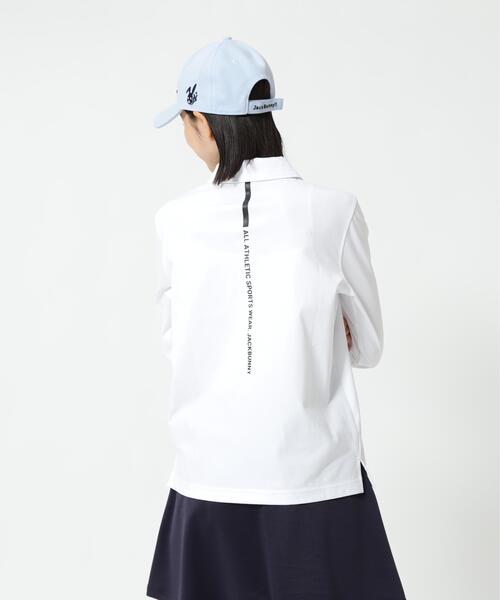Jack Bunny!!(ジャックバニー)の「【Jack Bunny!!】23Gスムース長袖ポロシャツ(ポロシャツ・レディース・ホワイト/ネイビー・SMALL/MEDIUM/LARGE)」の5枚目の写真