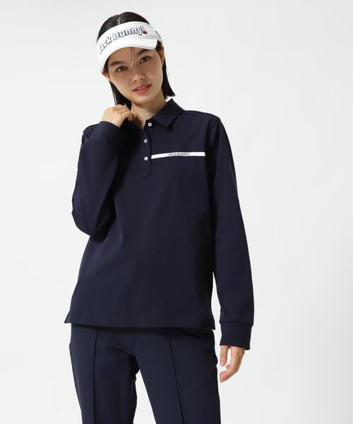 Jack Bunny!!(ジャックバニー)の「【Jack Bunny!!】23Gスムース長袖ポロシャツ(ポロシャツ・レディース・ホワイト/ネイビー・SMALL/MEDIUM/LARGE)」の11枚目の写真