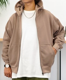 L'atelier（ラトリエ）の「無地 ジップパーカー 裏起毛 長袖 スウェット（パーカー）」