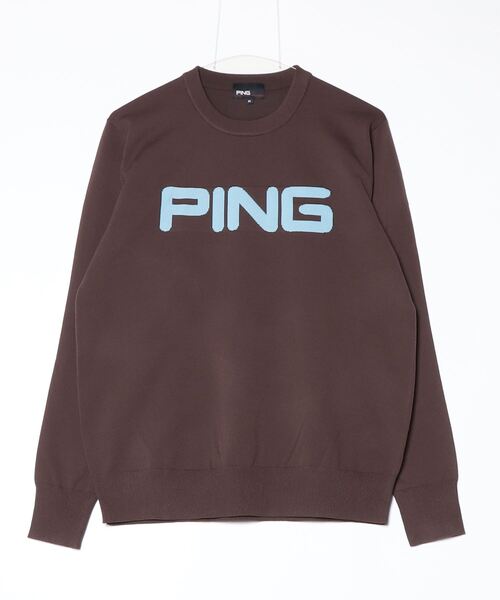 PING（ピン）の「ピン  10カラークルーネックニット（ニット/セーター・メンズ・ブラウン/ホワイト/ブラック・M/L/LL/3L）」の3枚目の写真
