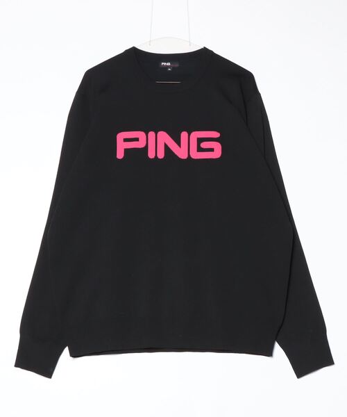 PING（ピン）の「ピン  10カラークルーネックニット（ニット/セーター・メンズ・ブラウン/ホワイト/ブラック・M/L/LL/3L）」の2枚目の写真