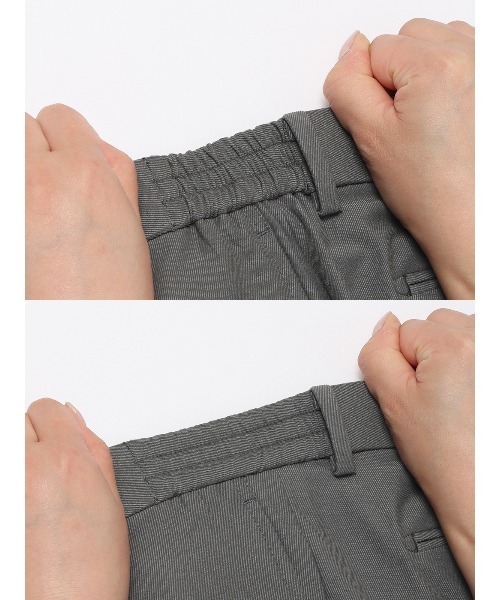 SUIT SQUARE（スーツスクエア）の「スマみえテーパードパンツ ウォッシャブル ストレッチ 防シワ CROSS MOVA 無地（スラックス・メンズ・グレー系・4L/3L/LL/L/M/S/SS）」の7枚目の写真