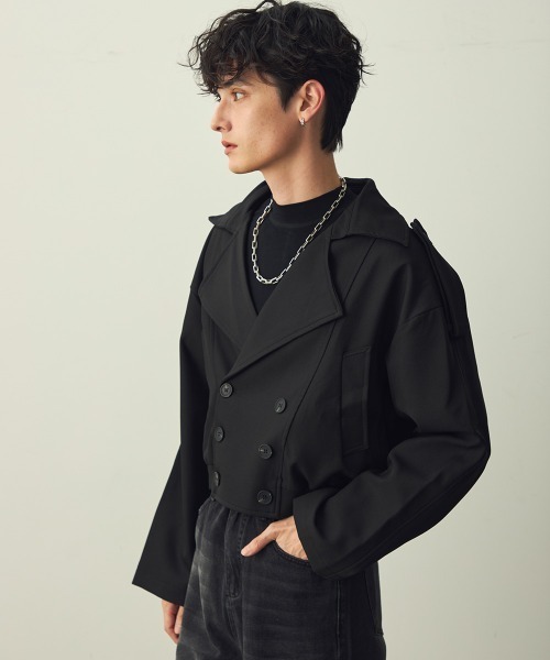 Shoowtime(ショウタイム)の「Cropped Double Jacket / クロップドダブルジャケット(ブルゾン・メンズ・ブラック/グレー・X-LARGE/LARGE/MEDIUM)」の10枚目の写真