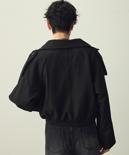 Shoowtime(ショウタイム)の「Cropped Double Jacket / クロップドダブルジャケット(ブルゾン・メンズ・ブラック/グレー・X-LARGE/LARGE/MEDIUM)」の9枚目の写真