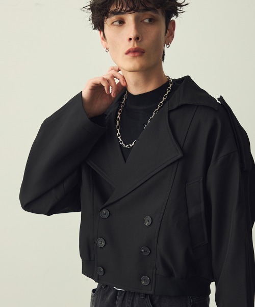 Shoowtime(ショウタイム)の「Cropped Double Jacket / クロップドダブルジャケット(ブルゾン・メンズ・ブラック/グレー・X-LARGE/LARGE/MEDIUM)」の8枚目の写真