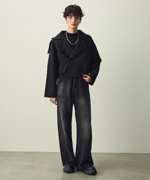 Shoowtime(ショウタイム)の「Cropped Double Jacket / クロップドダブルジャケット(ブルゾン・メンズ・ブラック/グレー・X-LARGE/LARGE/MEDIUM)」の16枚目の写真