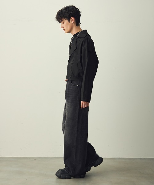 Shoowtime(ショウタイム)の「Cropped Double Jacket / クロップドダブルジャケット(ブルゾン・メンズ・ブラック/グレー・X-LARGE/LARGE/MEDIUM)」の13枚目の写真