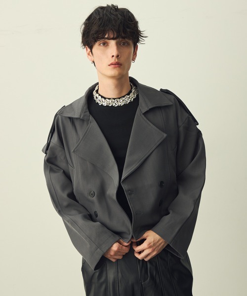 Shoowtime(ショウタイム)の「Cropped Double Jacket / クロップドダブルジャケット(ブルゾン・メンズ・ブラック/グレー・X-LARGE/LARGE/MEDIUM)」の20枚目の写真