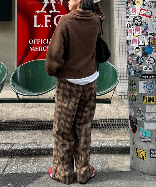 CIAOPANIC TYPY（チャオパニックティピー）の「【UNISEX】ロゴショールカラーニットカーディガン（カーディガン/ボレロ・レディース・ネイビー/ブラウン・MEDIUM/LARGE）」の14枚目の写真