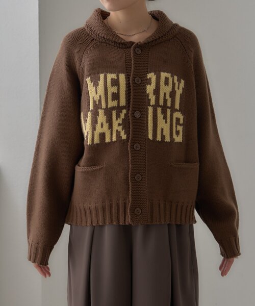 CIAOPANIC TYPY（チャオパニックティピー）の「【UNISEX】ロゴショールカラーニットカーディガン（カーディガン/ボレロ・レディース・ネイビー/ブラウン・MEDIUM/LARGE）」の15枚目の写真