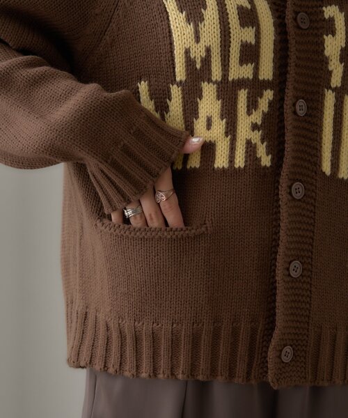 CIAOPANIC TYPY（チャオパニックティピー）の「【UNISEX】ロゴショールカラーニットカーディガン（カーディガン/ボレロ・レディース・ネイビー/ブラウン・MEDIUM/LARGE）」の20枚目の写真