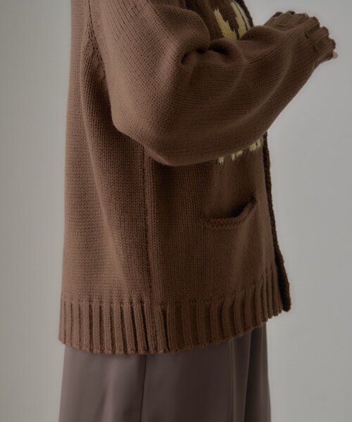 CIAOPANIC TYPY（チャオパニックティピー）の「【UNISEX】ロゴショールカラーニットカーディガン（カーディガン/ボレロ・レディース・ネイビー/ブラウン・MEDIUM/LARGE）」の21枚目の写真