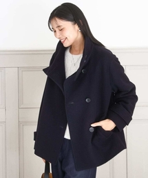 ステンカラーコート（ブルー・ネイビー/青色系・ショート丈