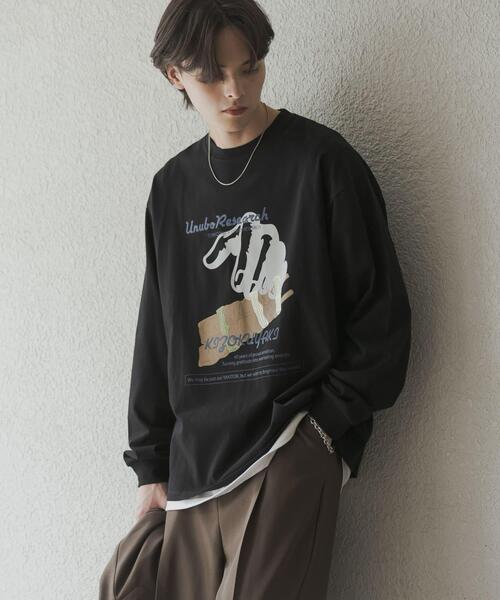 URBAN RESEARCH（アーバンリサーチ）の「鳥貴族×UR　UnuboResearch LONG-SLEEVE T-SHIRTS B（Tシャツ/カットソー・メンズ・チャコールグレー/ブラック/モカ/オートミール/ホワイト・X-LARGE/LARGE/MEDIUM）」の2枚目の写真