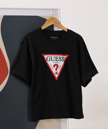 GUESS JEANS GJ SS CN BOXY ICONIC TEE ゲス クロップド丈 アイコニック フロントロゴ 半袖Tシャツ