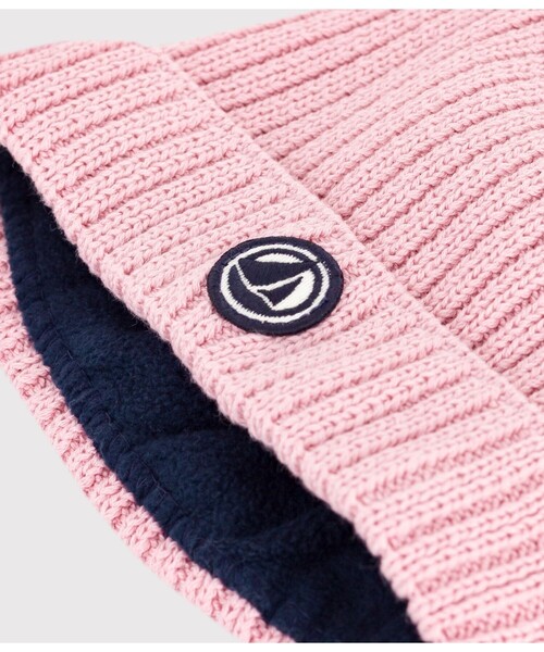 PETIT BATEAU（プチバトー）の「ニットキャップ（ニットキャップ/ビーニー・キッズ・ライトピンク・18MONTH/36MONTH）」の2枚目の写真