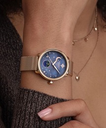 OLIVIA BURTON | 「OLIVIA BURTON/オリビアバートン」 セレスティアル - 34mm ムーン ホワイト&ゴールドメッシュ(アナログ腕時計)