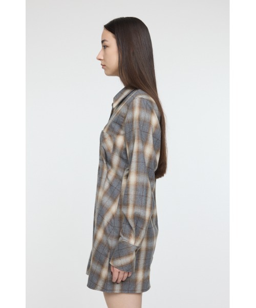 MOUSSY（マウジー）の「CHECK SHIRT ドレス（ワンピース・レディース・ブルー/ベージュ/ピンク・1/2）」の10枚目の写真