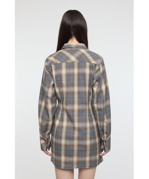 MOUSSY（マウジー）の「CHECK SHIRT ドレス（ワンピース・レディース・ブルー/ベージュ/ピンク・1/2）」の11枚目の写真