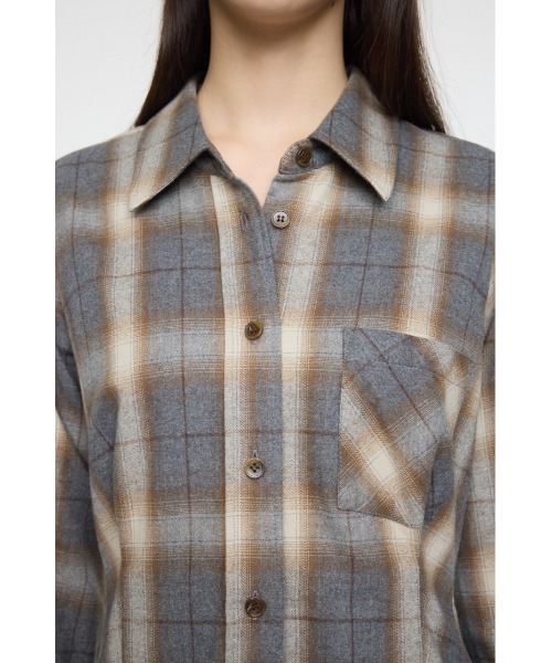 MOUSSY（マウジー）の「CHECK SHIRT ドレス（ワンピース・レディース・ブルー/ベージュ/ピンク・1/2）」の12枚目の写真