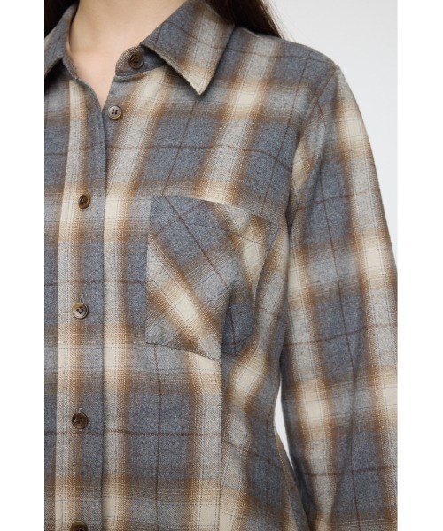 MOUSSY（マウジー）の「CHECK SHIRT ドレス（ワンピース・レディース・ブルー/ベージュ/ピンク・1/2）」の13枚目の写真