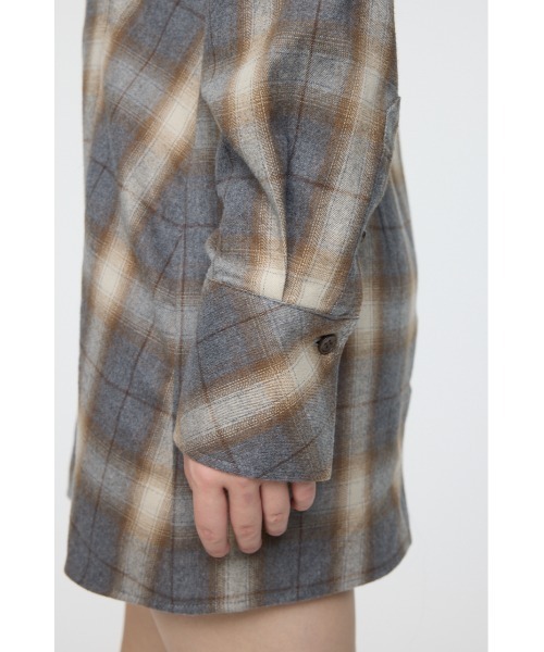 MOUSSY（マウジー）の「CHECK SHIRT ドレス（ワンピース・レディース・ブルー/ベージュ/ピンク・1/2）」の14枚目の写真