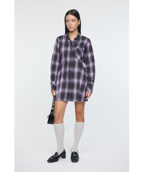 MOUSSY（マウジー）の「CHECK SHIRT ドレス（ワンピース・レディース・ブルー/ベージュ/ピンク・1/2）」の21枚目の写真