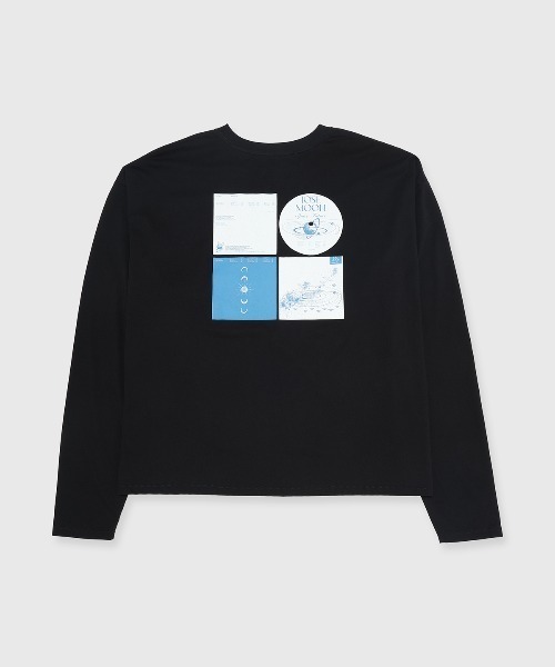 JOSE MOON(ジョゼムーン)の「OVER PRINT LONG TSHIRT/オーバープリントロングTシャツ(Tシャツ/カットソー・レディース・ブラック/ホワイト/ライトグレー・FREE)」の3枚目の写真