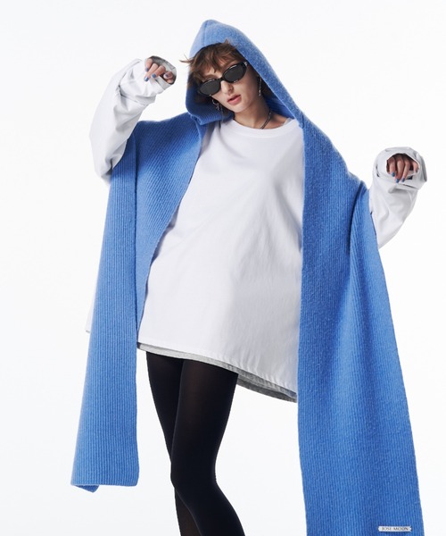 JOSE MOON(ジョゼムーン)の「OVER PRINT LONG TSHIRT/オーバープリントロングTシャツ(Tシャツ/カットソー・レディース・ブラック/ホワイト/ライトグレー・FREE)」の7枚目の写真