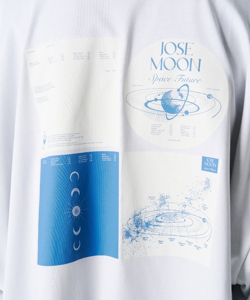 JOSE MOON(ジョゼムーン)の「OVER PRINT LONG TSHIRT/オーバープリントロングTシャツ(Tシャツ/カットソー・レディース・ブラック/ホワイト/ライトグレー・FREE)」の4枚目の写真