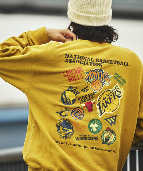 NBA 別注ランダムチーム バックロゴ クルーネックスウェット