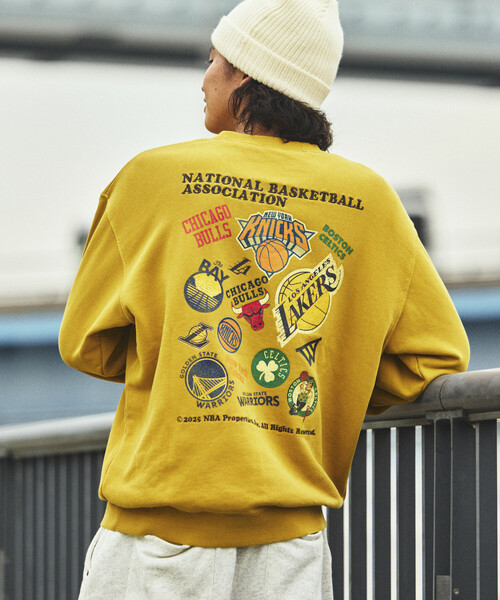 NBA 別注ランダムチーム バックロゴ クルーネックスウェット