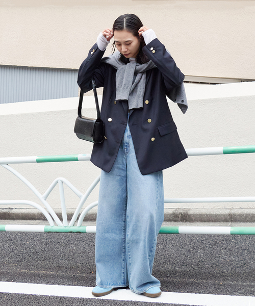 JOURNAL STANDARD(ジャーナルスタンダード)の「《追加2》ダブルブレステッドジャケット(テーラードジャケット・レディース・ブラック/ネイビー・36/38)」の6枚目の写真