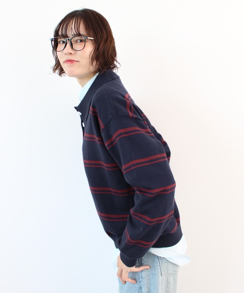 ABYS(アビス)の「襟付きボーダーポロニットトップス(ニット/セーター・レディース・ネイビー/ミント/ブラウン・FREE)」の21枚目の写真