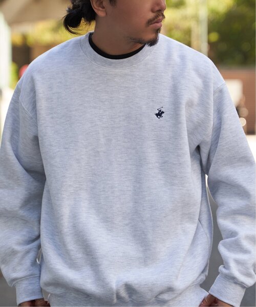 BEVERLY HILLS POLO CLUB（ビバリーヒルズポロクラブ）の「BEVERLY HILLS POLO CLUB 裏起毛クルーネックプルオーバー（スウェット・メンズ・ブルー/グリーン/杢グレー/ブラック・L/LL/M）」の4枚目の写真
