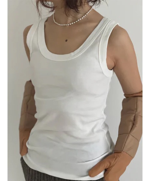 FUNALIVE(ファンアライブ)の「オーガニックコットン タンクトップ(タンクトップ・レディース・オフホワイト/ブラック・FREE)」の5枚目の写真