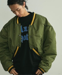 メンズのスタジャン（グリーン・カーキ/緑色系・ナイロン