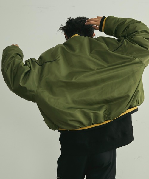 BLANK HOTEL(ブランクホテル)の「Padded Award Jacket / アワードパフジャケット(スタジャン・メンズ・カーキ/チャコールグレー・M/L)」の19枚目の写真