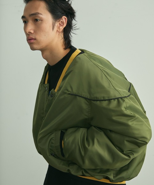 BLANK HOTEL(ブランクホテル)の「Padded Award Jacket / アワードパフジャケット(スタジャン・メンズ・カーキ/チャコールグレー・M/L)」の20枚目の写真