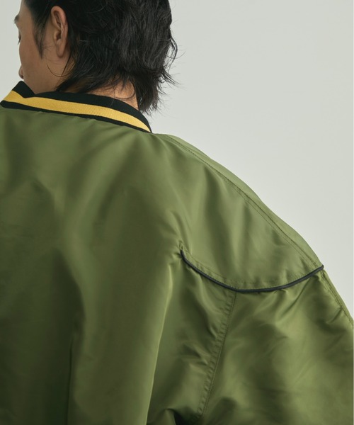 BLANK HOTEL(ブランクホテル)の「Padded Award Jacket / アワードパフジャケット(スタジャン・メンズ・カーキ/チャコールグレー・M/L)」の17枚目の写真