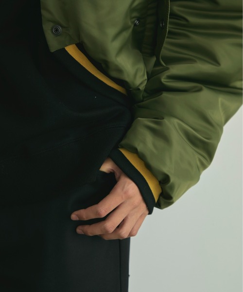 BLANK HOTEL(ブランクホテル)の「Padded Award Jacket / アワードパフジャケット(スタジャン・メンズ・カーキ/チャコールグレー・M/L)」の18枚目の写真