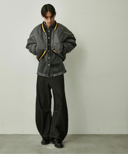 BLANK HOTEL(ブランクホテル)の「Padded Award Jacket / アワードパフジャケット(スタジャン・メンズ・カーキ/チャコールグレー・M/L)」の6枚目の写真