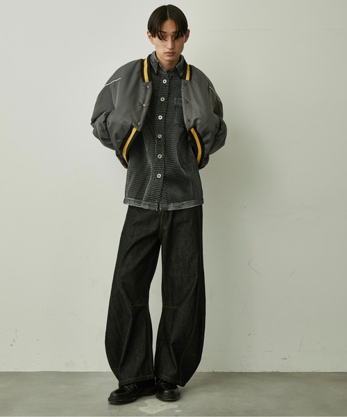BLANK HOTEL(ブランクホテル)の「Padded Award Jacket / アワードパフジャケット(スタジャン・メンズ・カーキ/チャコールグレー・M/L)」の7枚目の写真