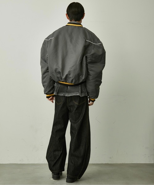 BLANK HOTEL(ブランクホテル)の「Padded Award Jacket / アワードパフジャケット(スタジャン・メンズ・カーキ/チャコールグレー・M/L)」の9枚目の写真
