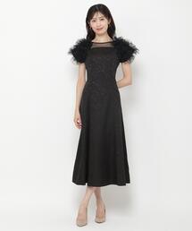 AND COUTURE | フリルチュールショルダーフレアドレス(ドレス)