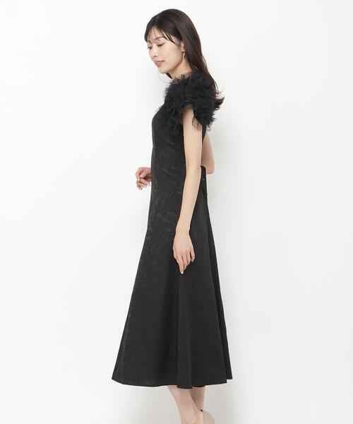 AND COUTURE（アンドクチュール）の「フリルチュールショルダーフレアドレス（ドレス・レディース・ブラック・FREE）」の3枚目の写真