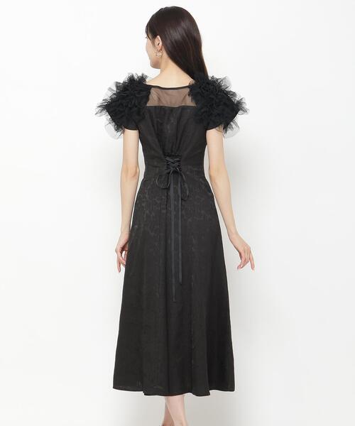 AND COUTURE（アンドクチュール）の「フリルチュールショルダーフレアドレス（ドレス・レディース・ブラック・FREE）」の4枚目の写真