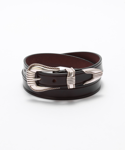 TORY LEATHER(トリーレザー)の「TORY LEATHER / トリーレザー 3-Piece Silver B BELT(ベルト・メンズ・ブラウン/ブラック・32/34)」の2枚目の写真